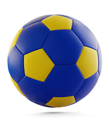 soccer ball with the colors of the flag of the European Union, EU Europe ball in blue yellow