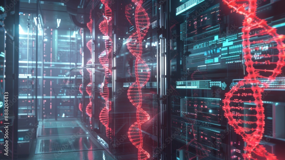 Aufkleber futuristic data center with advanced dna data storage technology for cutting-edge digital solutions