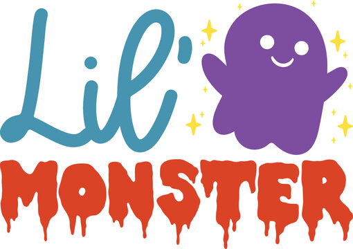 Lil&rsquo; Monster T-Shirt, Coquette Halloween, Halloween Quotes, Fall Design, Pumpkin T-shirt, October T-shirt, Funny Halloween Shirts, Cut File For Cricut And Silhouette