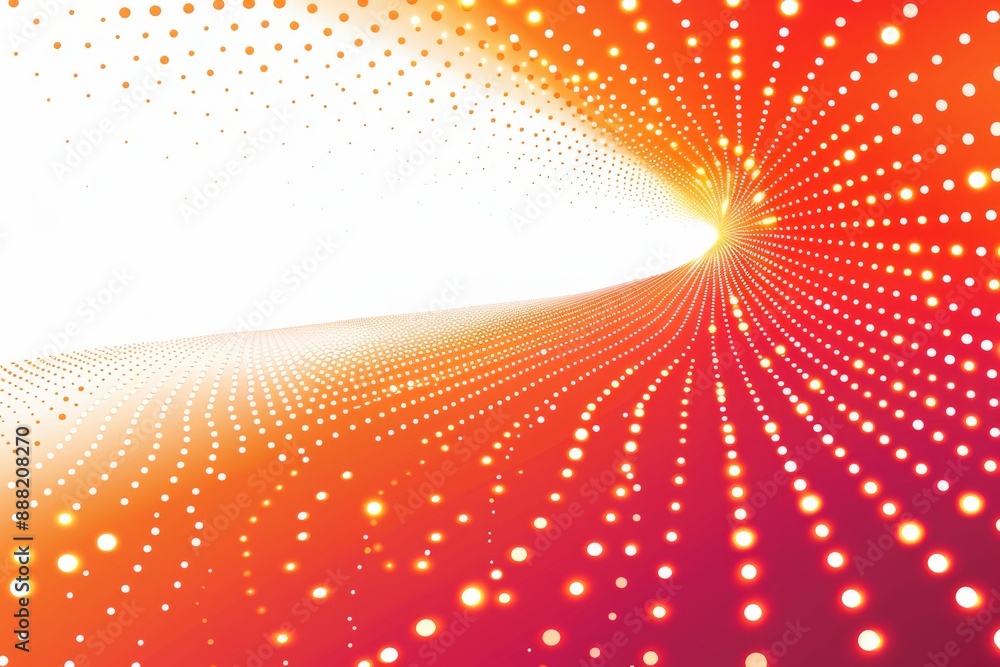 Poster abstract digital art with vibrant red and orange dots creating a dynamic and energetic composition.