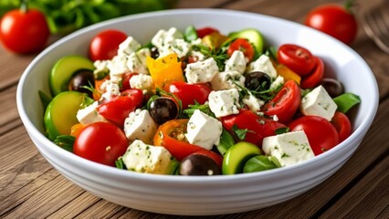  Fresh and vibrant Greek salad ready to be enjoyed