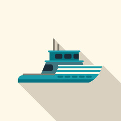 Obraz premium Simple and colorful vector illustration of a motor yacht, perfect for any project related to sea travel and luxury lifestyle