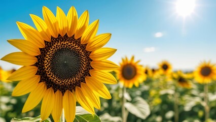  Bright and Beautiful  Sunflower Field Blossom