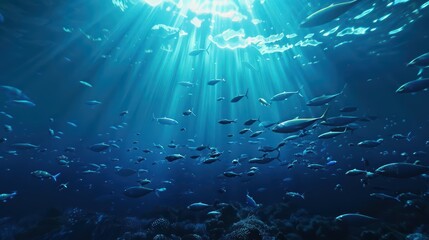 Obraz premium The oceanography banner presents an ultramodern