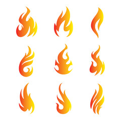 fire vector. Fire, bright fireball, hot fire and red hot campfire, campfire, campfire vector, red fire isolated vector illustration set.	