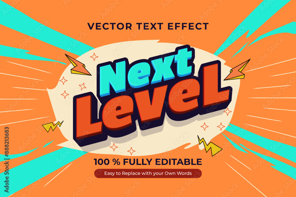 Wall mural editable vector text effect with a comic book and game style. perfect for digital designs and graphi