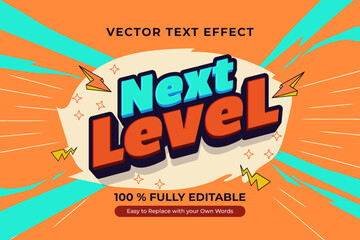Editable Vector Text Effect with a Comic Book and game style. Perfect for digital designs and graphic creation