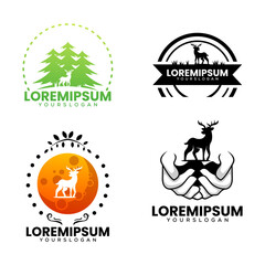Naklejka premium deer silhouette logo design vector