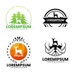 Naklejka premium deer silhouette logo design vector