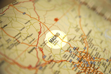 Fototapeta premium Map including Madrid, Spain capital