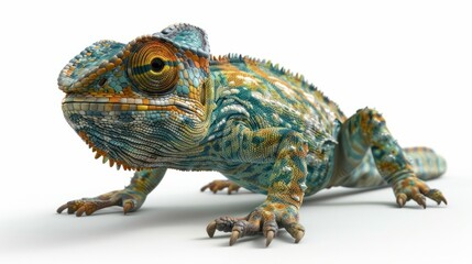 Obraz premium lizard chameleon on white background