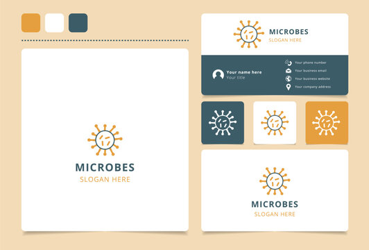 Microbes logo design featuring microorganisms for a science related business