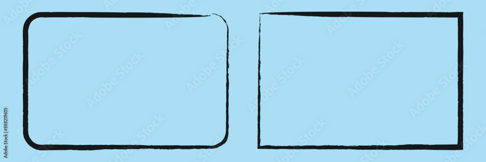 Poster black brush frame. set of frame different distressed black texture. distress overlay vector textures