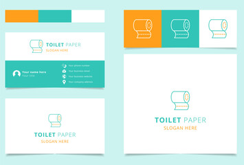 Toilet paper logo design featuring cleaning product for bathroom
