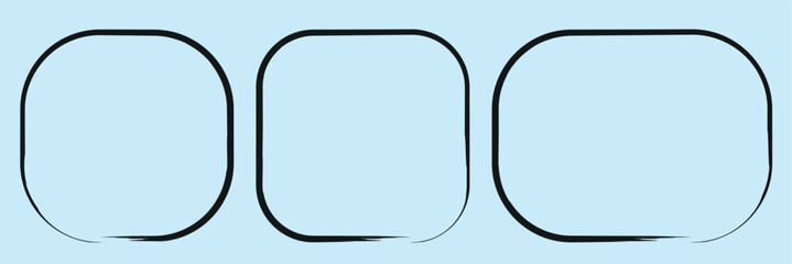 Black lines brush painting artistic frame border grunge graphic element. Black frame border.