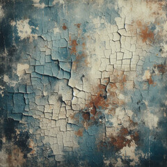 Obraz premium Aged Elegance: Textured Blue Paint Decay