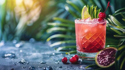 christmas cocktail on a table