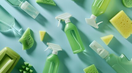 The green cleaning supplies