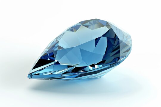 White Isolated Pear Shape Blue Topaz
