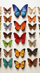 butterflies isolated on white background