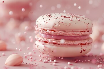 A close up of a macaron on a table