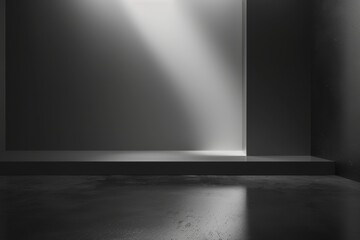 Abstract black and white gradient background in a studio room