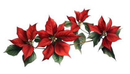 Fototapeta premium Christmas flower arrangement isolated on white