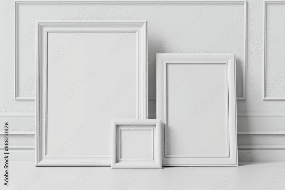 Poster Collection of white portrait frame mockups