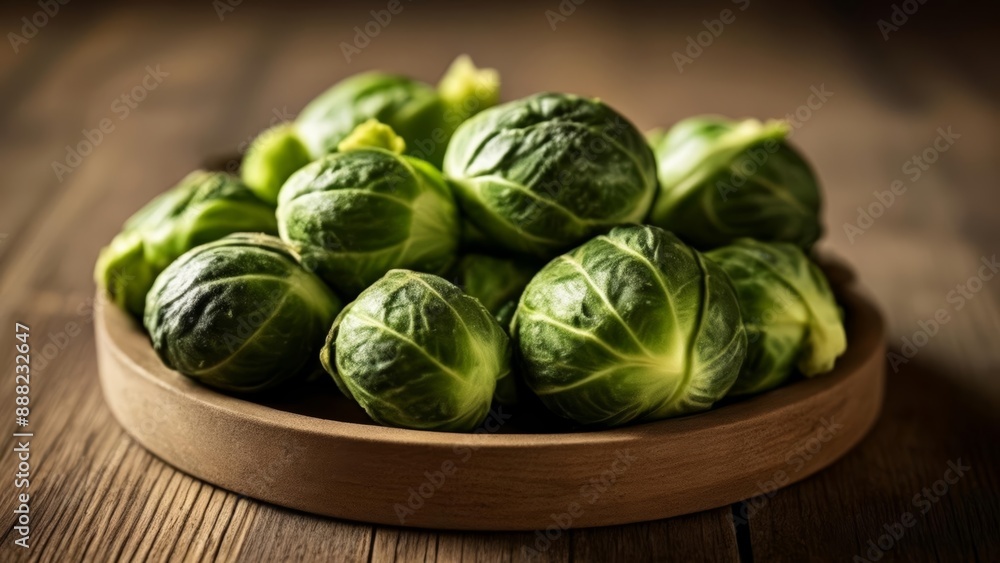 Canvas Prints  Fresh Brussels sprouts ready to be savored