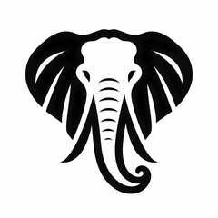 A simple black and white line drawing of a rhino head logo.