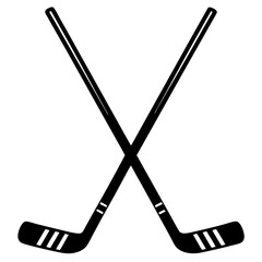 Hockey Stick set Vector silhouette on white background