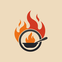 Minimalist logo for Restaurant, vector art illustration