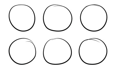 Circle line shapes or border hand drawn vector illustration. circle pen draw.