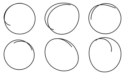 Scribble hand draw circles collection. Highlight hand drawn oval frames, arrows, lines. 