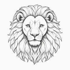 Fototapeta premium lion head line art vector style image