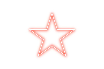 red neon star isolated. Single red star on transparent background. red star vector. red star...