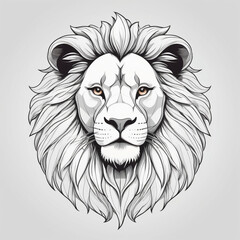 Fototapeta premium lion head line art vector style image