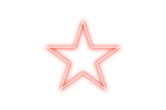 red neon star isolated. Single red star on transparent background. red star vector. red star isolated on white