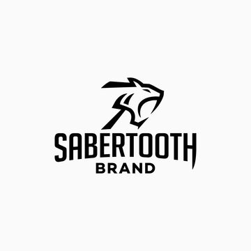 Big cat icon. Roar angry tiger logo. aggressive sabertooth tiger logo design. tiger roaring mascot design. 
