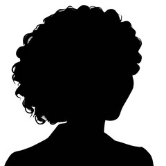 Silhouette of an adult woman. Female avatar for social networks. Silhouette isolated on white