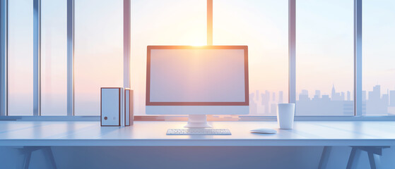 Remote working setups for graphic designers, front view, displaying creative work environments, technology tone, Complementary Color Scheme