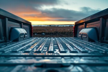 Modern pickup truck with an empty bed
