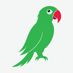 Exotic Elegance Colorful Parrot Art on a Clean White Canvas.