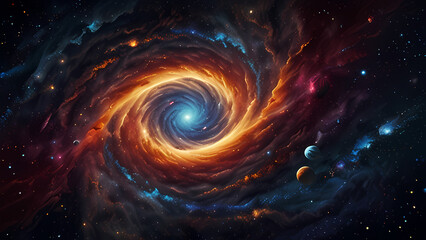 Illustration of a cosmic themed abstract background representing the echoes of the universe