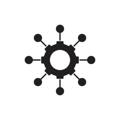 Centralized Data Management System icon design, isolated on white background, vector illustration