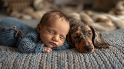 child and puppy