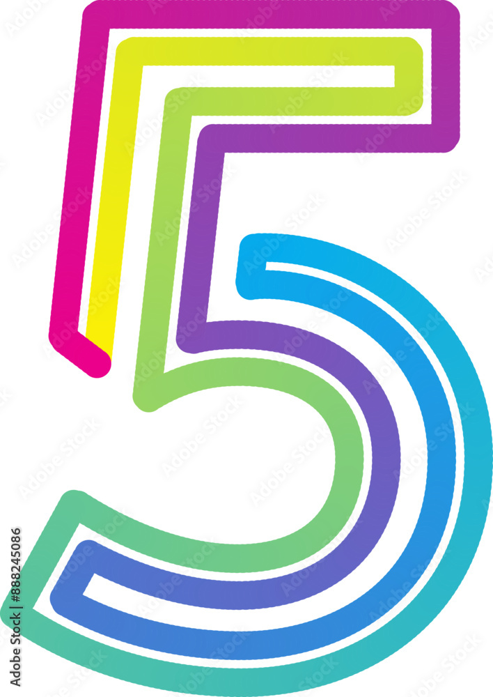 Poster modern alphabet set with numbers. vector abstract font with gradient color and line design on white 