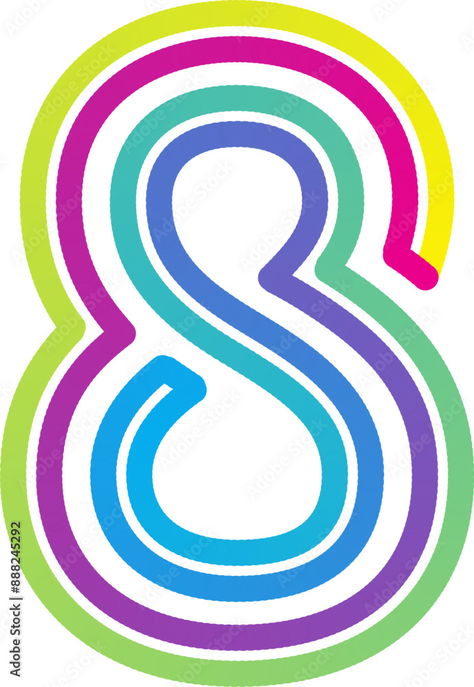 Poster modern alphabet set with numbers. vector abstract font with gradient color and line design on white 