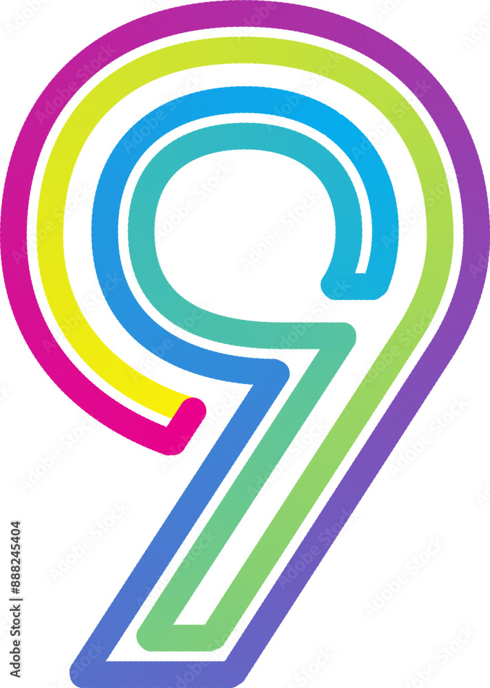 Poster modern alphabet set with numbers. vector abstract font with gradient color and line design on white 