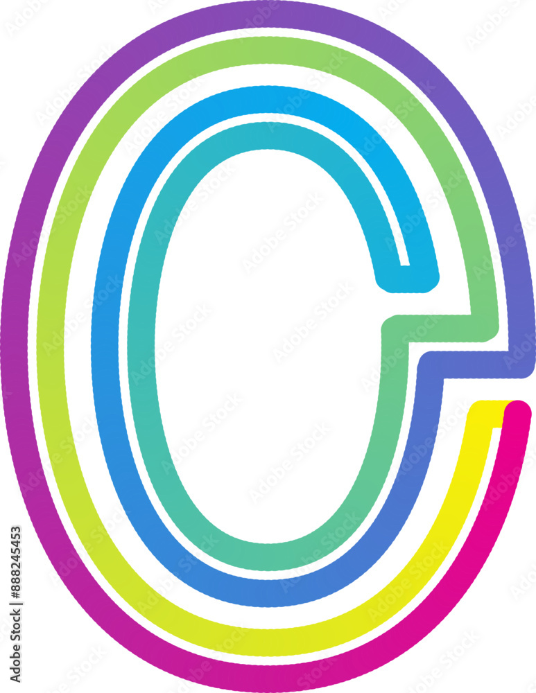 Poster modern alphabet set with numbers. vector abstract font with gradient color and line design on white 